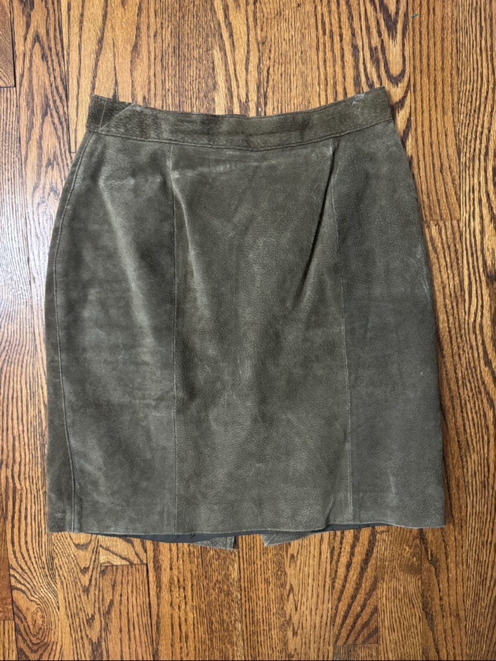 VINTAGE 90s/Y2K The Limited Olive 100% Leather Pencil Skirt | SZ 8
